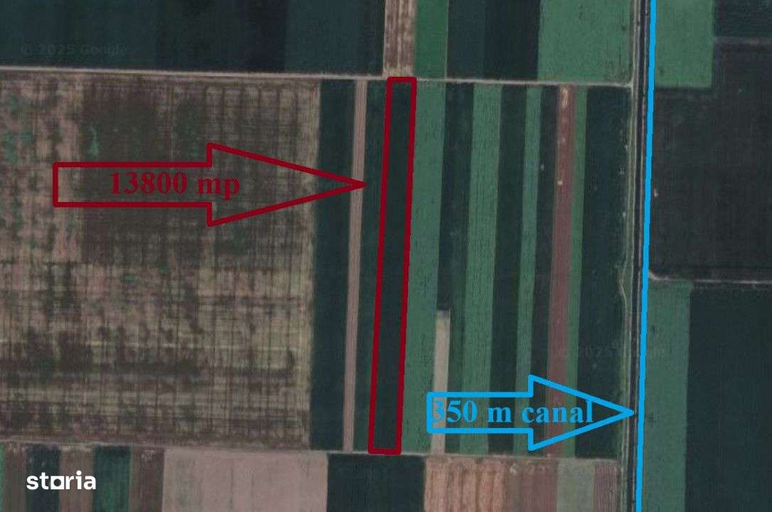 Teren arabil (13800 mp) situat la 350 de metri de canal de irigatii fu-1