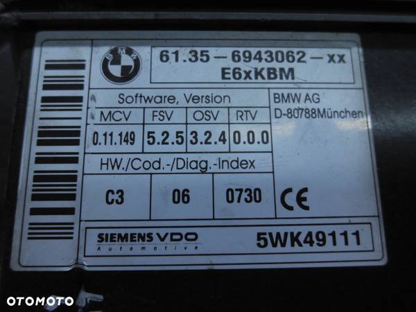 MODUŁ KOMFORTU BMW E60 61.35-6943062 5WK49111 - 2