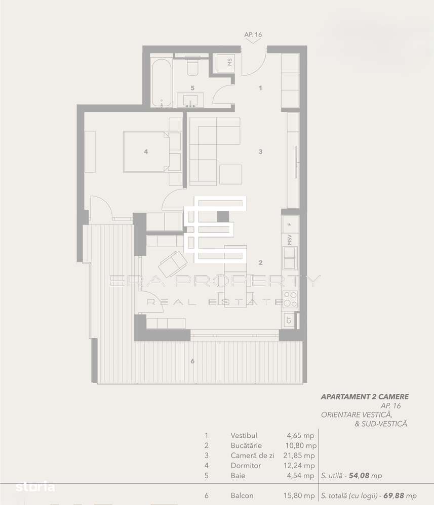 Apartament 2 Camere, Intabulat, balcon 16mp – Zona Turnișor, Sibiu-4