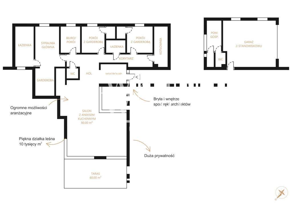 Parterowy dom z lasem sosnowym działka 9662m2 - Pełny obrazek: 4/20