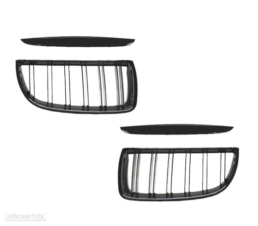 GRELHAS FRONTAIS LOOK M4 PARA BMW E90 E91 05-08 PRETO BRILHANTE - 2