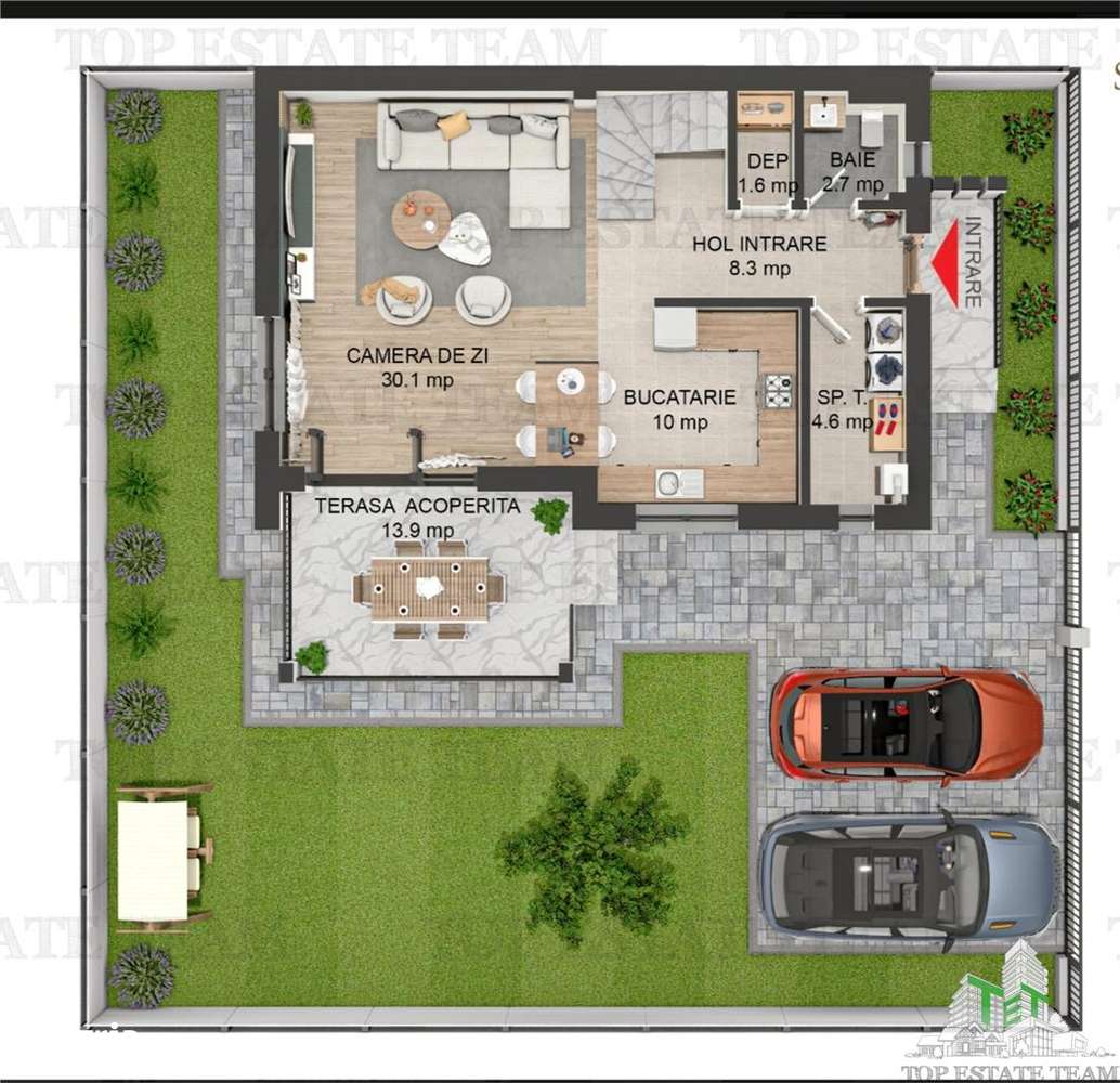 Vila individuala cuplata, in complex rezidential modern, cu 4 camere, - Imagine principală: 4/10