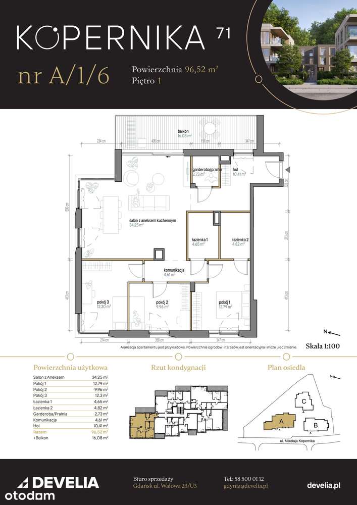 4-pokojowe mieszkanie 96m2 + balkon - Pełny obrazek: 2/9