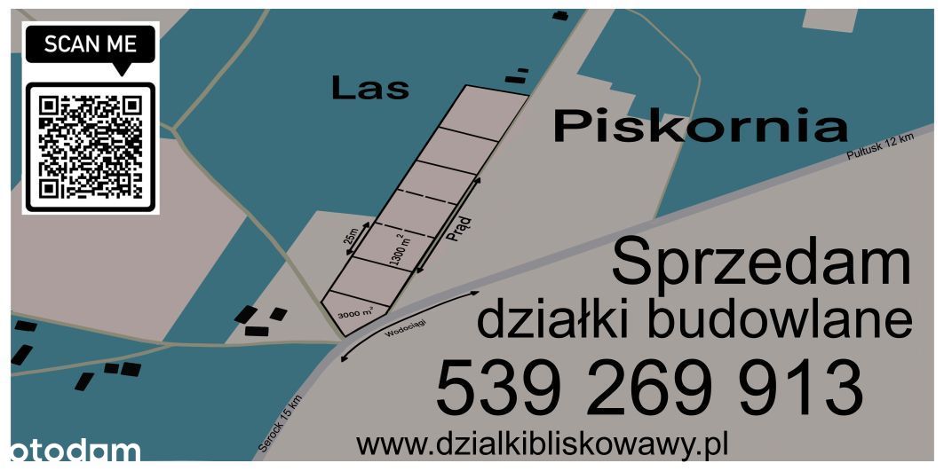 Piskornia - dzialki blisko Wawy Zalew las