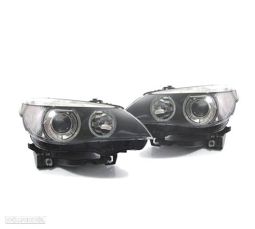 FARÓIS BI-XENON ANGEL EYES PARA BMW E60 05-07 - 1