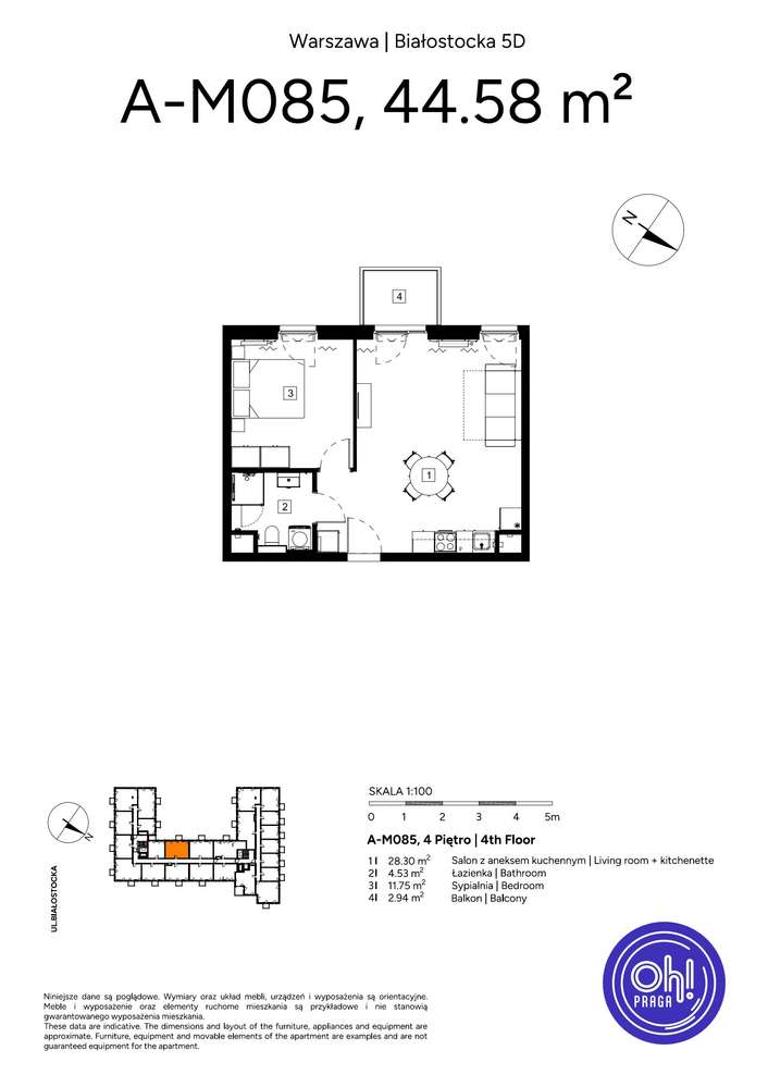 2-pokojowe mieszkanie 44m2 + balkon Bezpośrednio - Pełny obrazek: 2/9