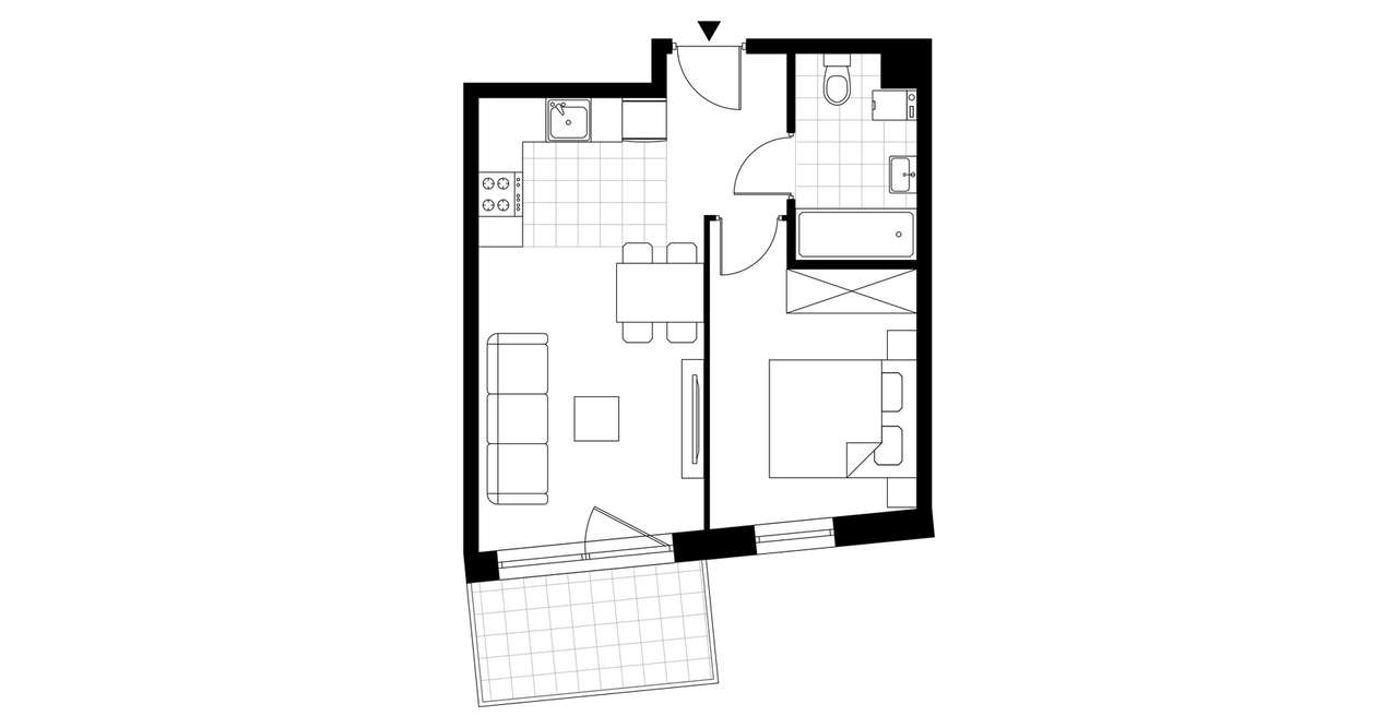 2-pokojowe mieszkanie 35m2 + balkon Bezpośrednio - Pełny obrazek: 3/8