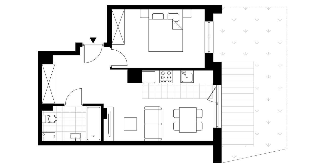2-pokojowe mieszkanie 41m2 + ogródek Bezpośrednio - Pełny obrazek: 3/8
