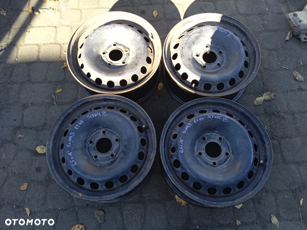 FELGI STALOWE RENAULT SCENIC III MEGANE III 6,5x16 5X114,3 ET47 KOMPLET ORYGINAŁ - 1