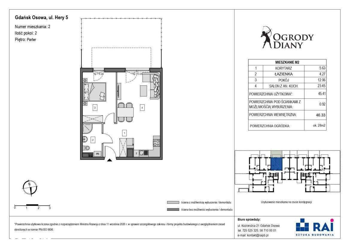 Nowość! Gdańsk Osowa ul. Hery 5 - 2 pokoje | M02 - Pełny obrazek: 1/6