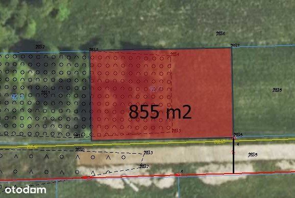 Piękna Działka Budowlana Łysiec 855 M2