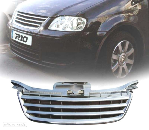 GRELHA FRONTAL SEM SÍMBOLO PARA VOLKSWAGEN VW TOURAN 03-06 CROMADA - 1