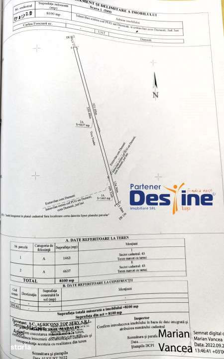 Comision 0% - Teren Primarie Dumesti, 8100 mp, front 13 ml, - Imagine principală: 4/5