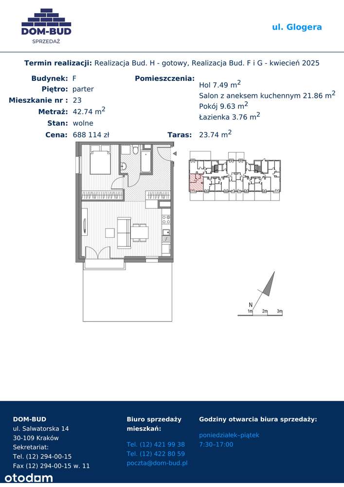ul. Glogera | mieszkanie 2-pok. | F_23 - Pełny obrazek: 2/8