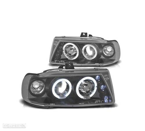 FARÓIS ANGEL EYES PARA SEAT IBIZA CORDOBA 6K 93-99 FUNDO PRETO - 1