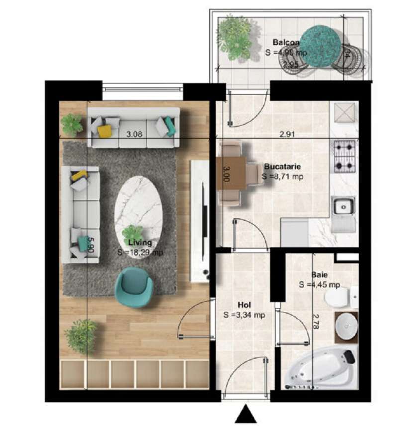 Fix la metrou Berceni - garsoniera la promotie - Imagine principală: 3/11