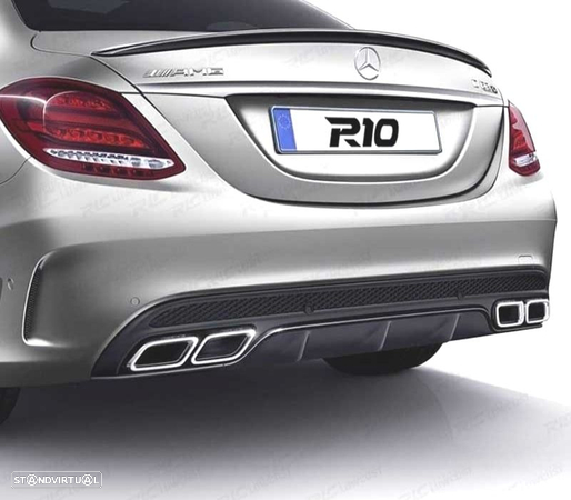 AILERON SPOILER TRASEIRO LOOK AMG PARA MERCEDES C W205 2014- 4P PRETO BRILHANTE - 3