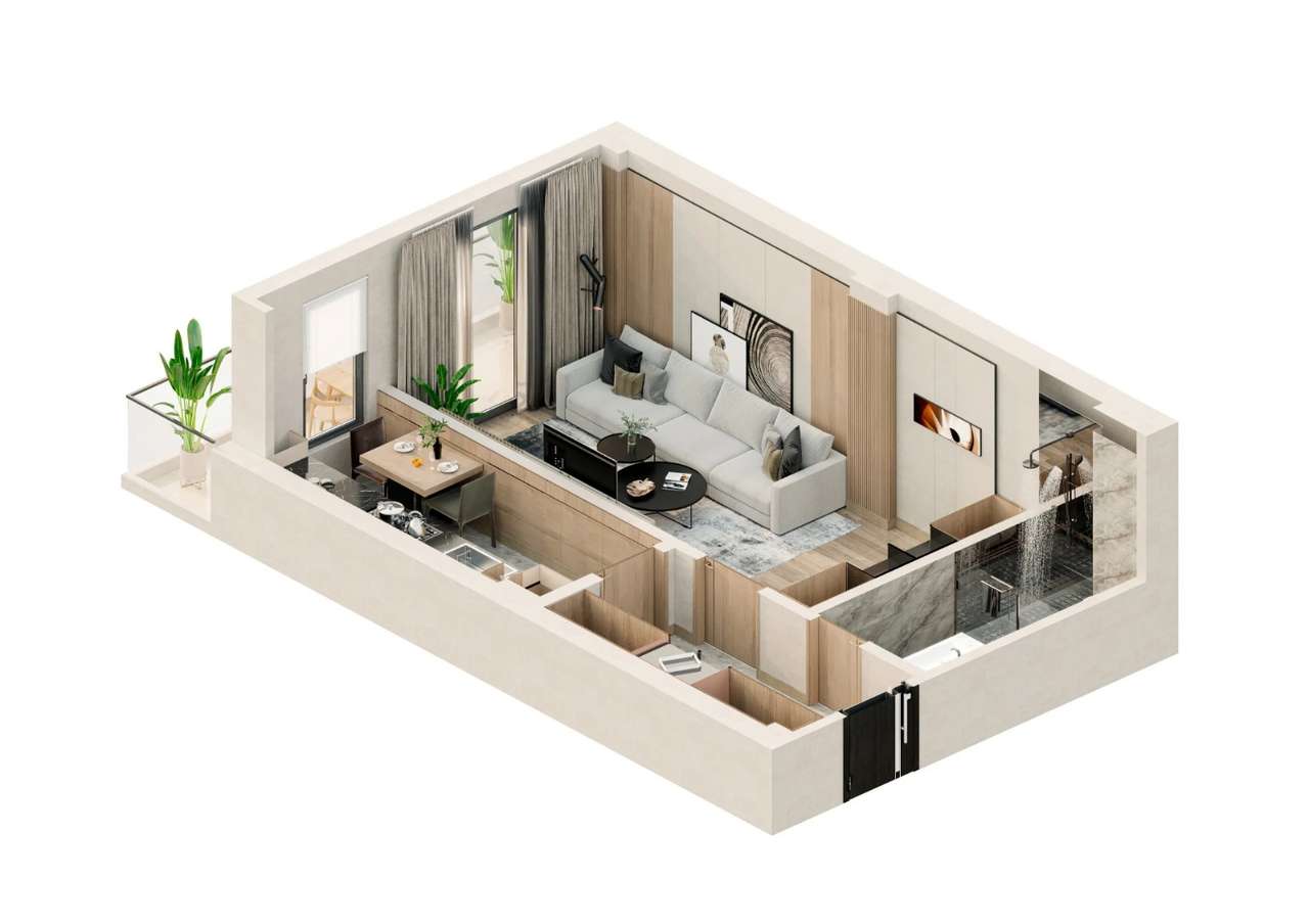 Apartament 1 camera Valea Lupului-11