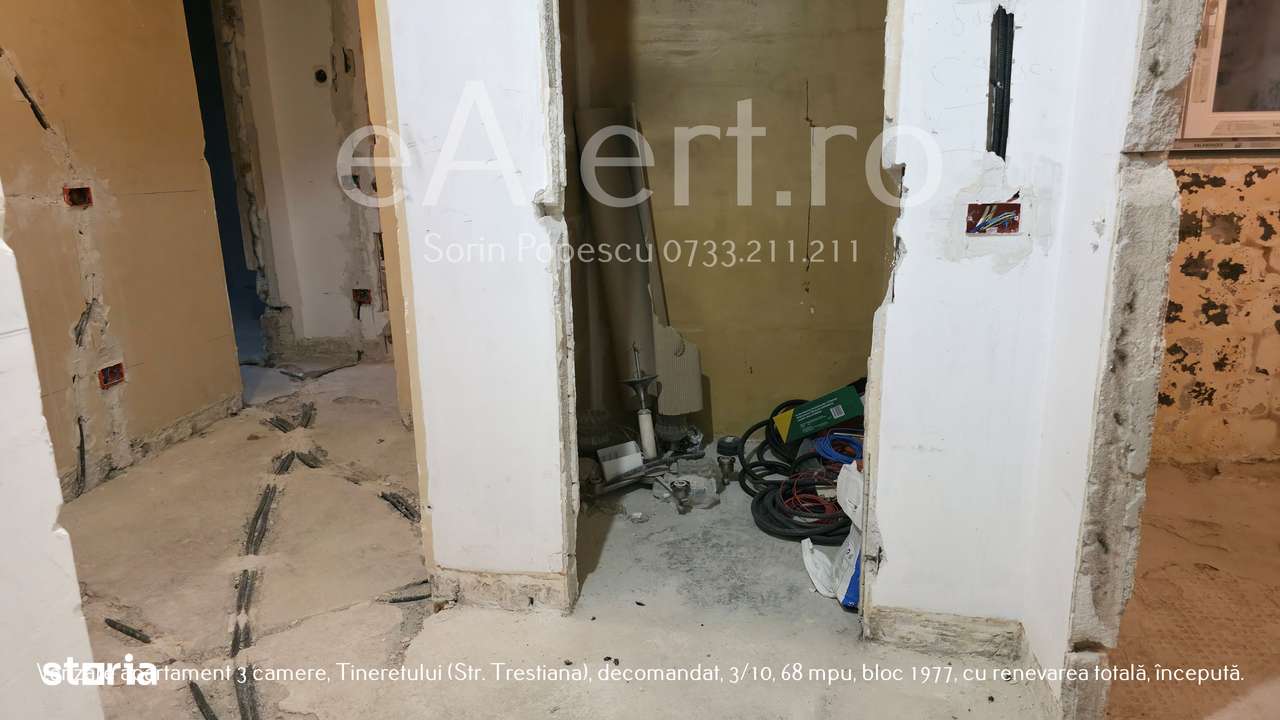 Apartament 3 camere Tineretului – renovare începută, decomandat, 3/10!-3