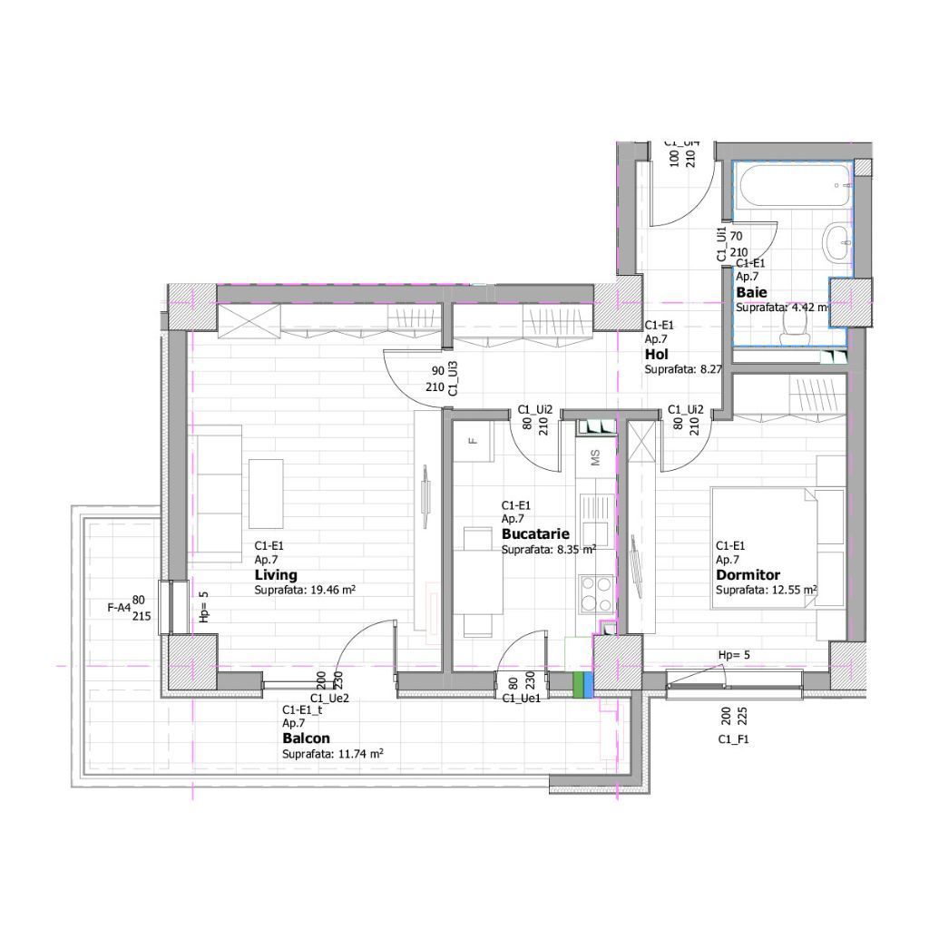 Comision 0%! Ap. 2 camere, decomandat, proiect de top- Tatarasi