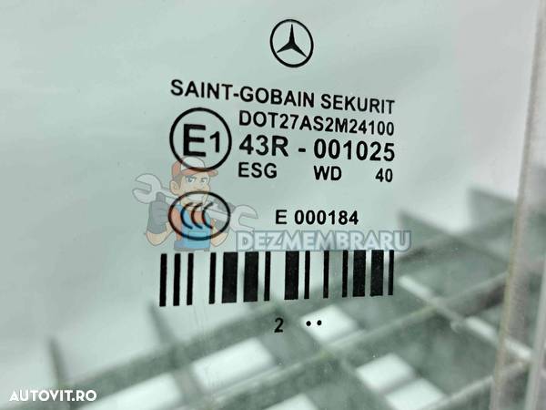 Geam usa stanga spate Mercedes Clasa E (W212) [Fabr 2009-2016] OEM - 2