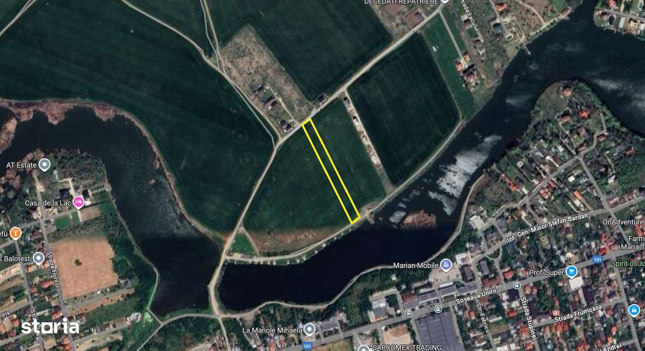 Teren intravilan Balotesti, 5.000 mp, D: 18 m, langa lac, comision 0%-1