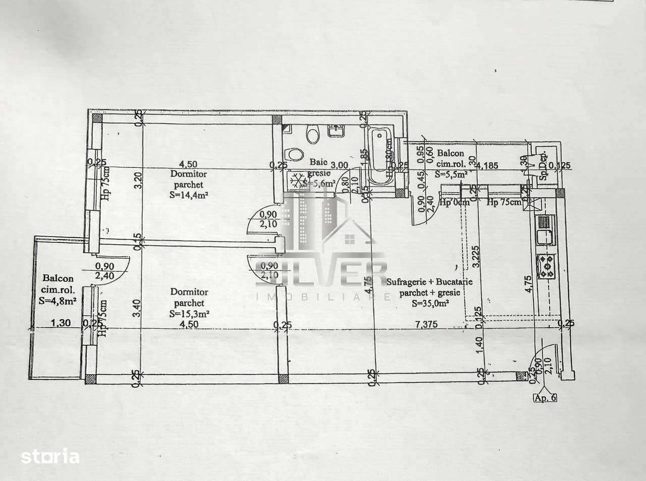 Apartament cu 3 camere/70mp/parcare/zona Somesului.-1