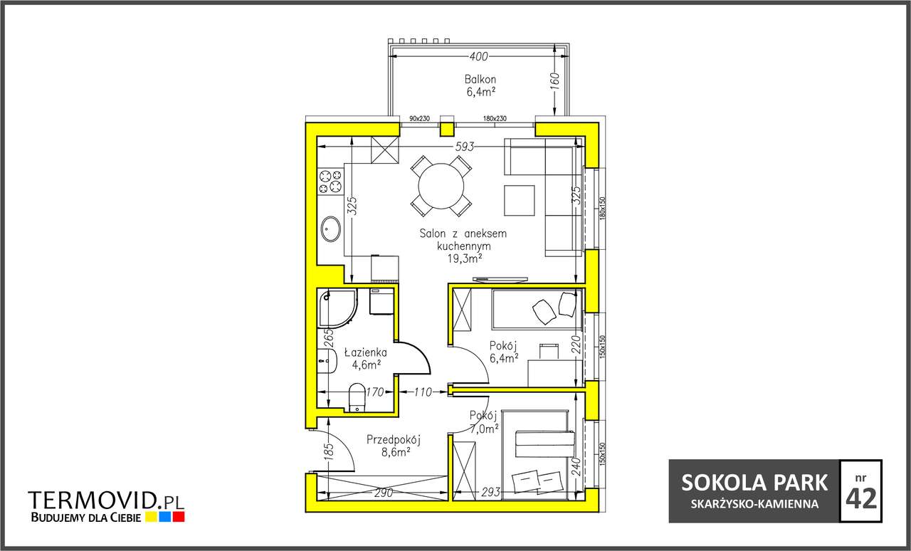 Mieszkanie 46 mkw - Sokola PARK 42-1