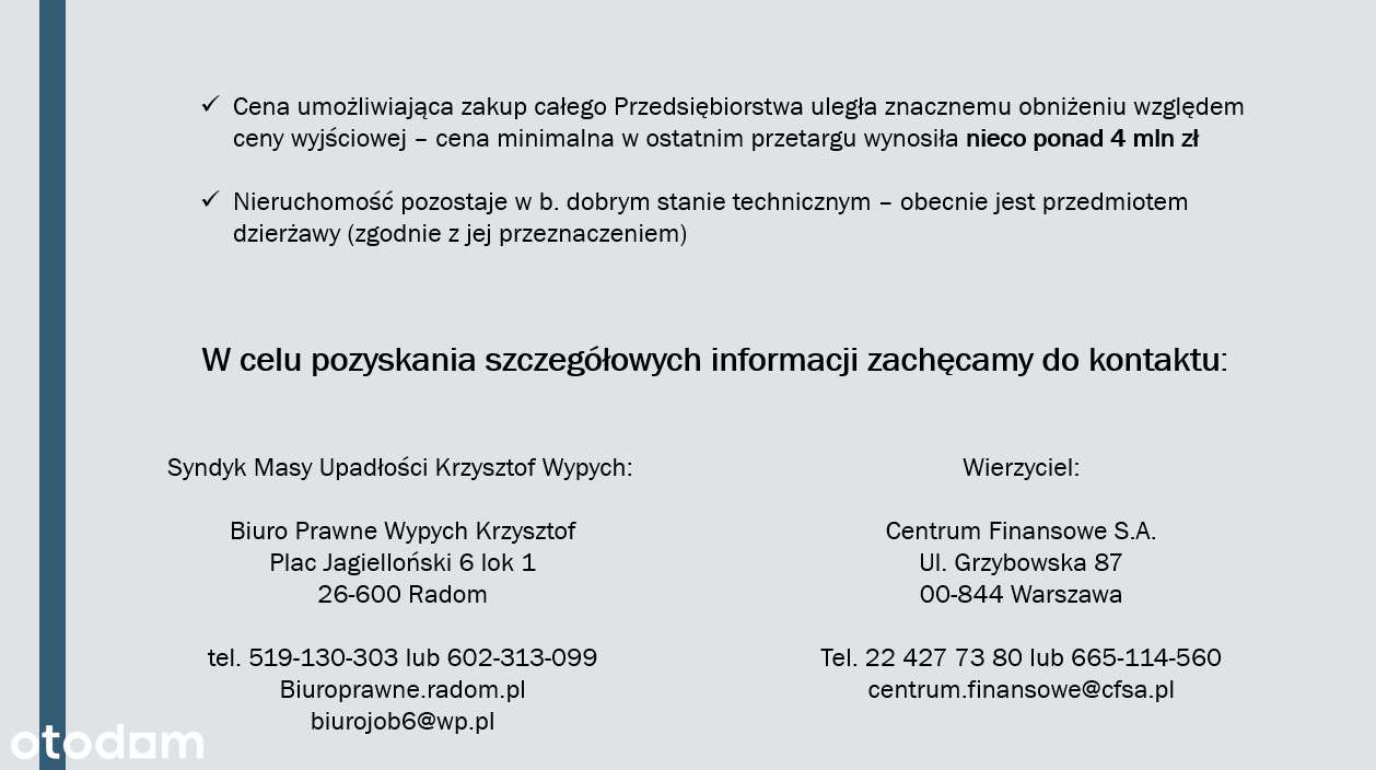 Zalesie przetwórnia owocowa hala magazyn SYNDYK przetarg OKAZJA-4