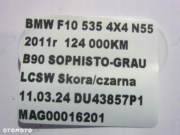 BMW 5 F10 SEDAN SPRĘŻYNA KLAPY BAGAŻNIKA SIŁOWNIK LEWY 51247204366 7204366 - 6