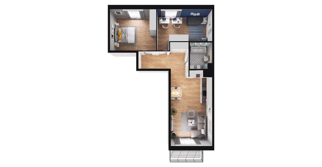 3-pokojowe mieszkanie 67m2 + balkon Bez Prowizji - Pełny obrazek: 3/9