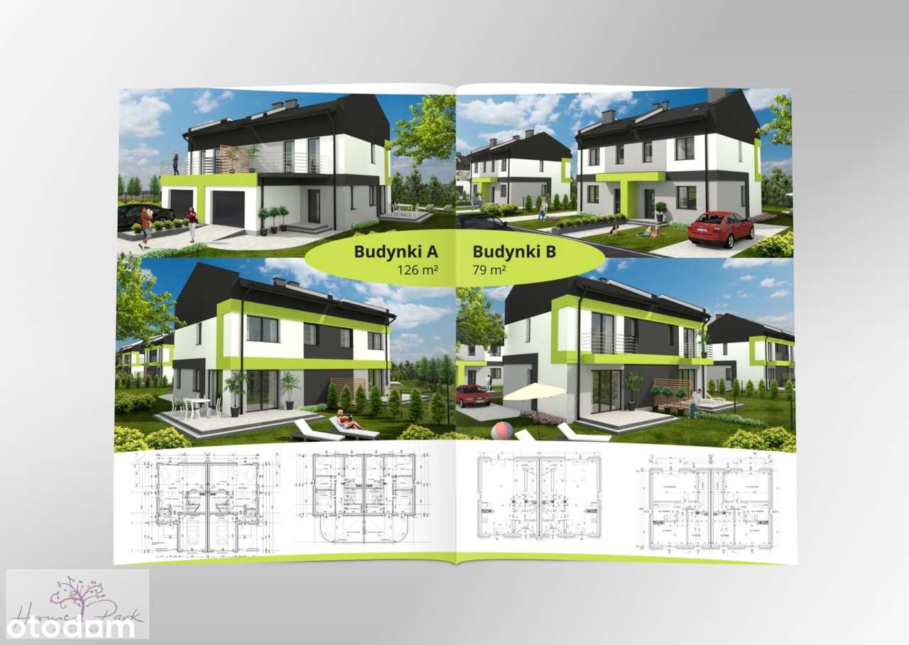 Nowe bliźniaki z garażem i poddaszem | st. surowy