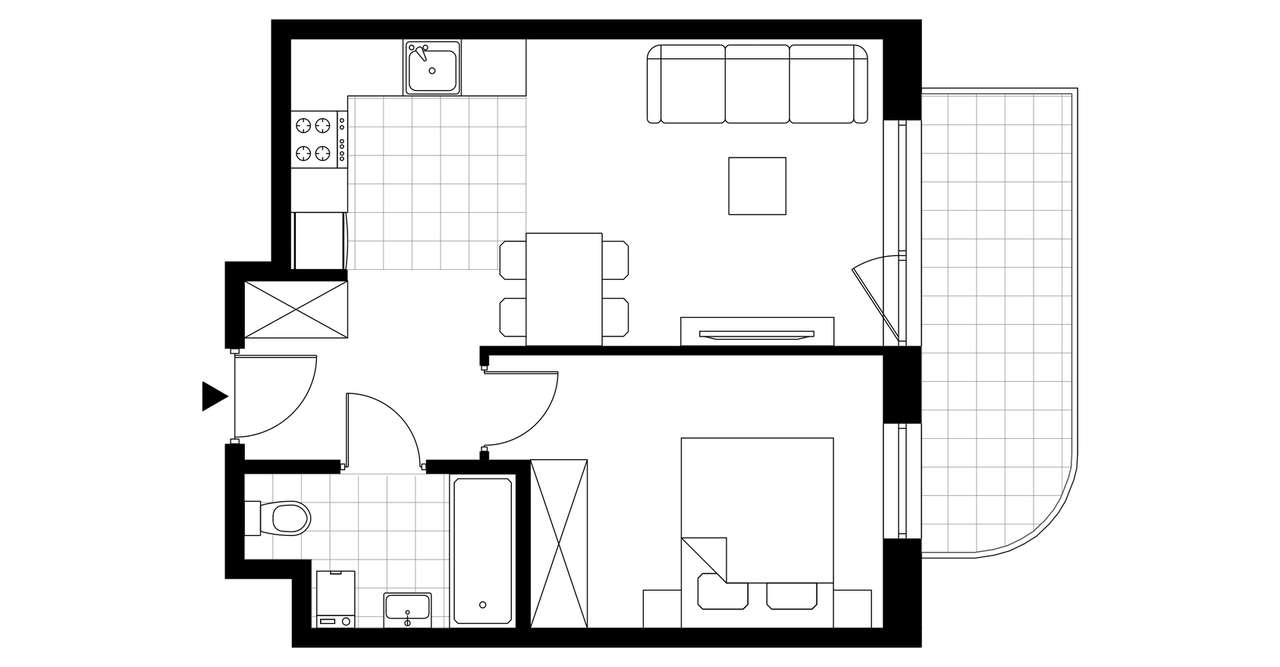 2-pokojowe mieszkanie 38m2 + balkon Bez Prowizji - Pełny obrazek: 3/8