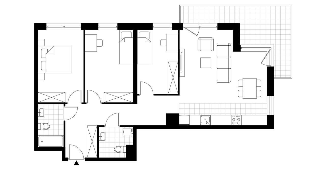 4-pokojowe mieszkanie 76m2 + balkon - Pełny obrazek: 3/8