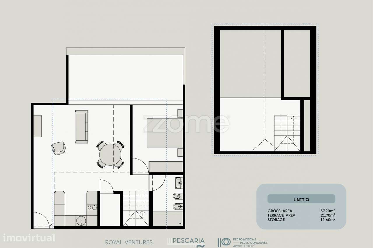 Apartamento T1 duplex novo terraço garagem Vila Nova Gaia (Fração Q... - Grande imagem: 5/19