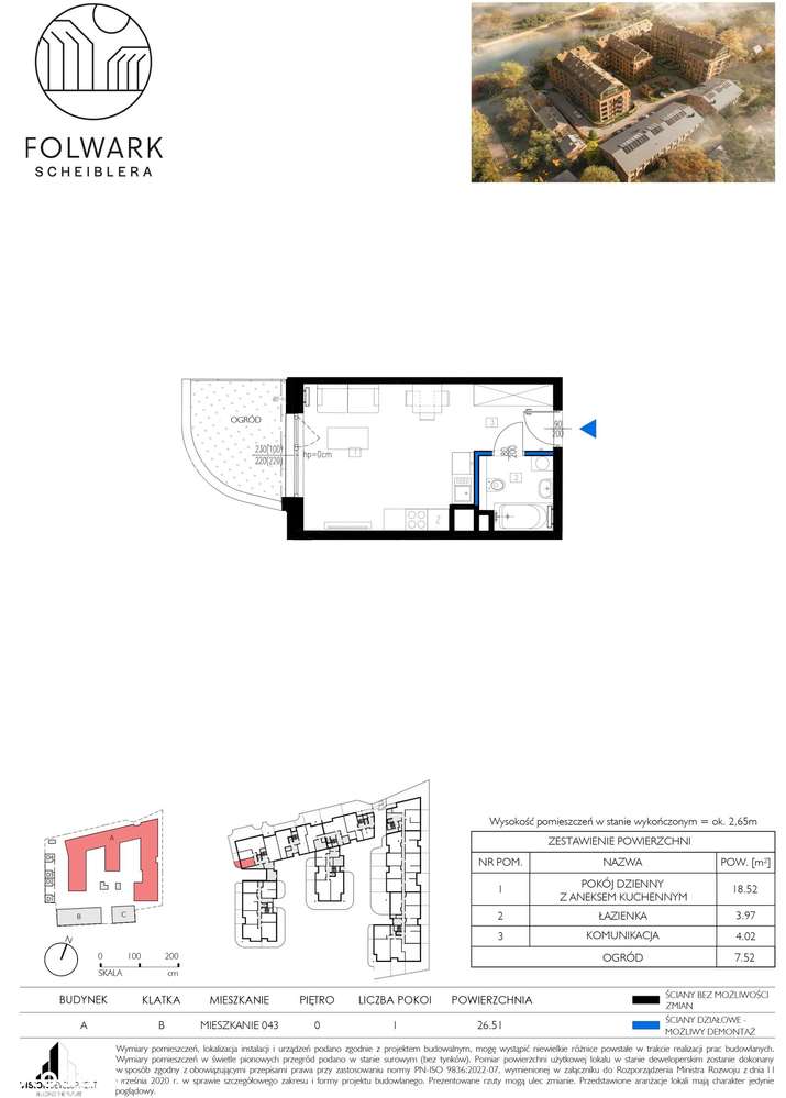 Folwark Scheiblera | mieszkanie 1-pok. - Pełny obrazek: 2/7