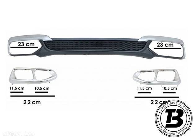 Difuzor Bara Spate cu Ornamente compatibil cu BMW Seria 7 G11 G12 M760 Design - 9