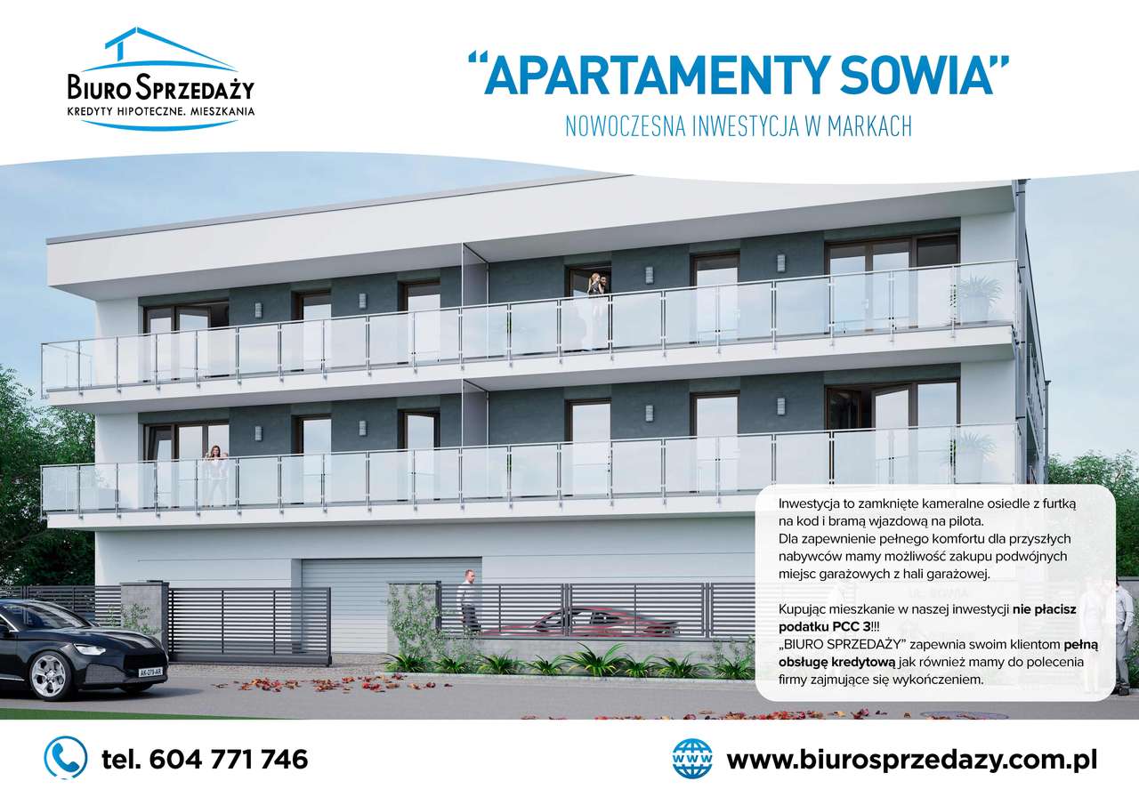 3 POKOJE W APARTAMENTOWCU Z DUŻYM BALKONEM - Pełny obrazek: 1/9