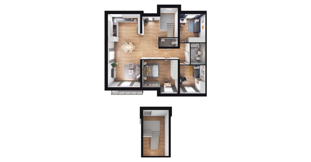 4-pokojowe mieszkanie 104m2 + balkon Bezpośrednio - Pełny obrazek: 2/8