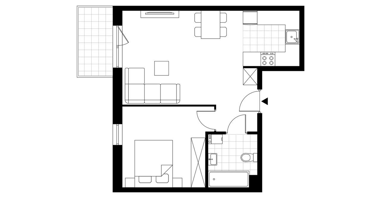 2-pokojowe mieszkanie 47m2 + balkon Bez Prowizji - Pełny obrazek: 3/8