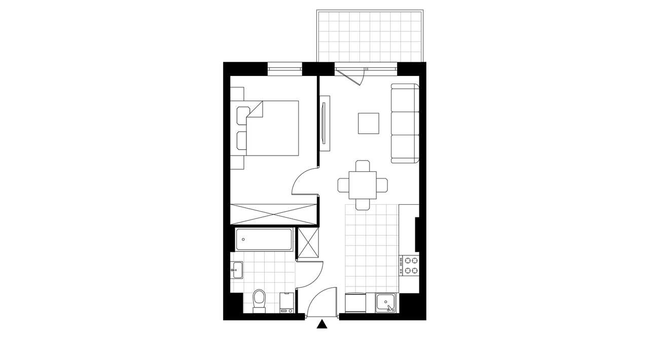 1-pokojowe mieszkanie 35m2 Bezpośrednio - Pełny obrazek: 3/8