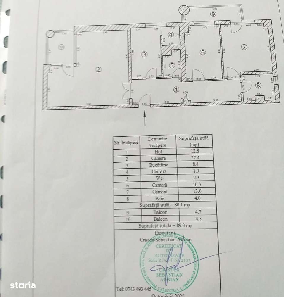 Apartament cu 3 camere decomandat - zona Florilor, cod 8266-2