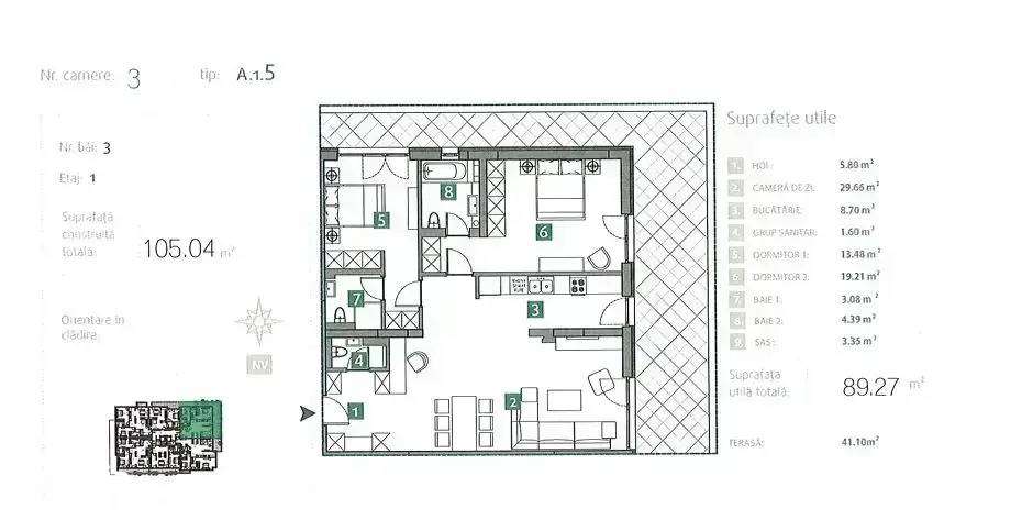 Apartament Pozitionare Vedere Lac | 3 Camere I Metrou Straulesti - Imagine principală: 4/6