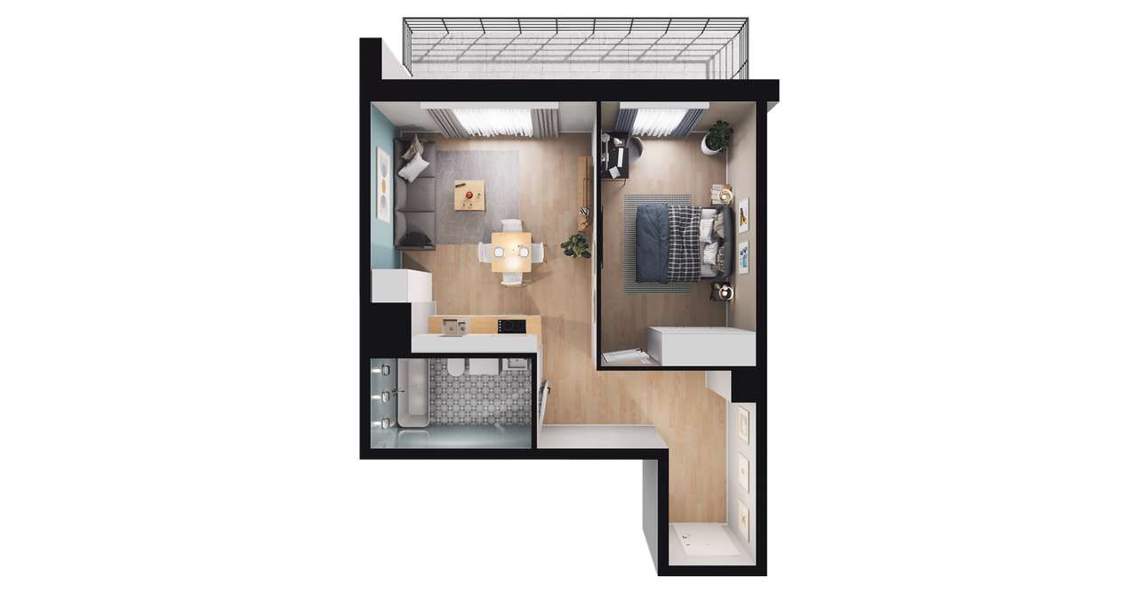 2-pokojowe mieszkanie 48m2 + balkon Bez Prowizji - Pełny obrazek: 2/8