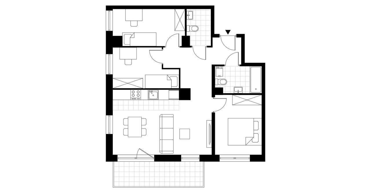 4-pokojowe mieszkanie 67m2 + balkon - Pełny obrazek: 3/8