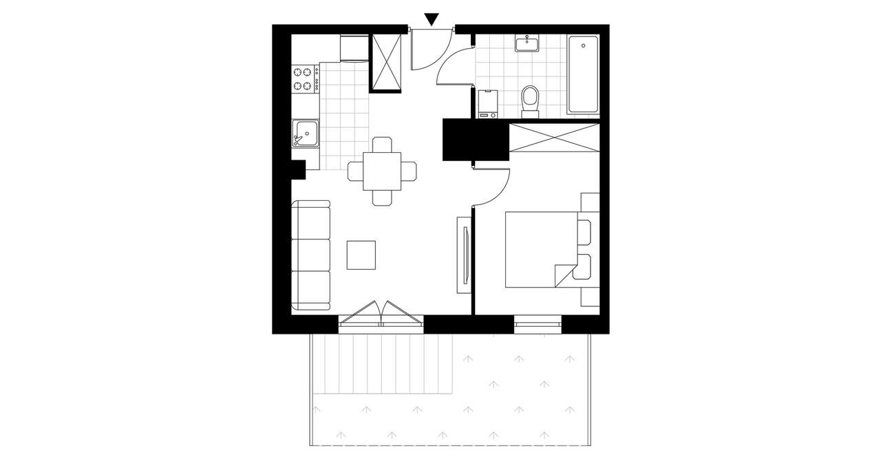 2-pokojowe mieszkanie 36m2 + ogródek Bez Prowizji - Pełny obrazek: 3/6