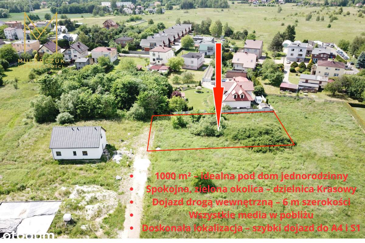 Działka budowlana z mediami 1000 m² Krasowy - Pełny obrazek: 3/7