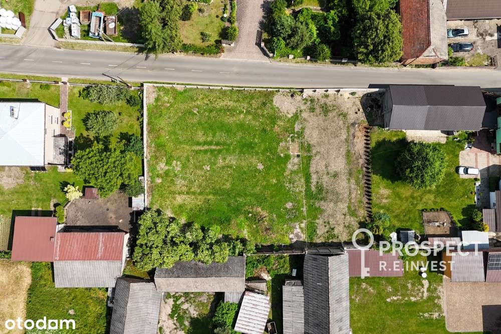 Działka 1600 m² Żelisławice, media, asfalt, WZ-7