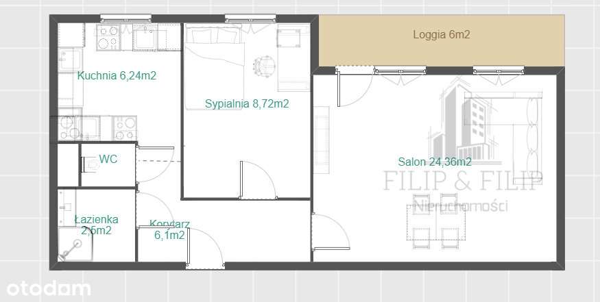 Przestronne 2 Pokoje- Parter - Loggia - Na Skarpie-11