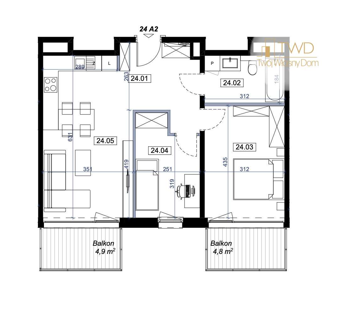 Przestronne 3 pokoje | 2 balkony | 0% prowizji-5